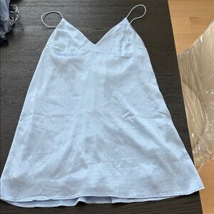 Urban Outfitters Sky Blue Dress, open back slip dress